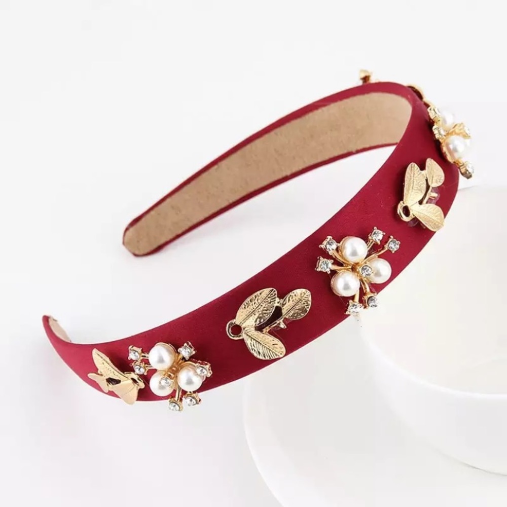 Wine Rhinestone Headband